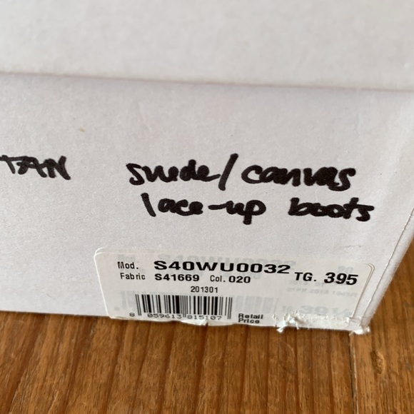 MM6 Maison Martin Margiela Suede Canvas Lace up Boots - NO LACES - size 39.5 - Picture 10 of 10